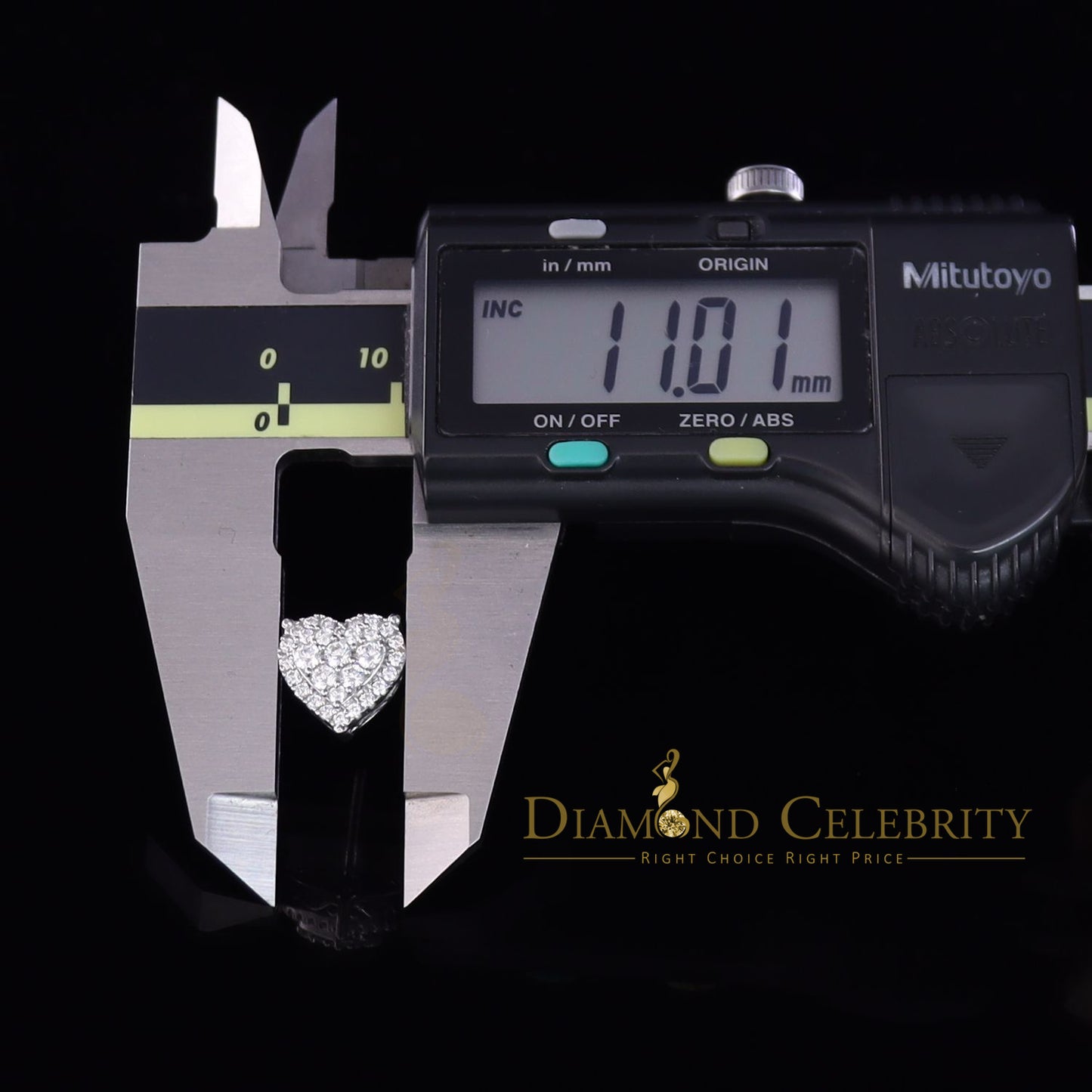 DiamondCelebritees  925 Sterling White Silver 1.64ct Cubic Zirconia Heart Women's Stud Earrings