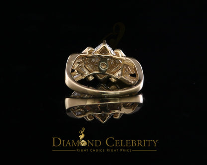 DiamondCelebritees Yellow 925 Silver 0.50 CT Real Diamond Engagement Womens Square Ring Size 7