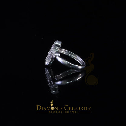 DiamondCelebritees Diamond Celbrity Cubic Zirconia 0.20ct White Silver Set Womens Cross Ring Size 7
