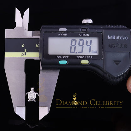 DiamondCelebritees  Women's 0.14ct Cubic Zirconia Turtle Stud Earrings White 925 Sterling Silver