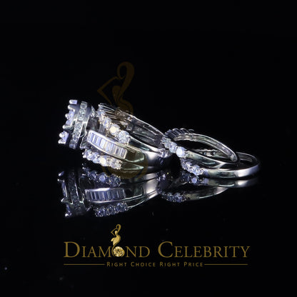DiamondCelebritees 17.00ct Cubic Zirconia 925 Silver White Ring Multi Row Bridal Womens Ring Size 9