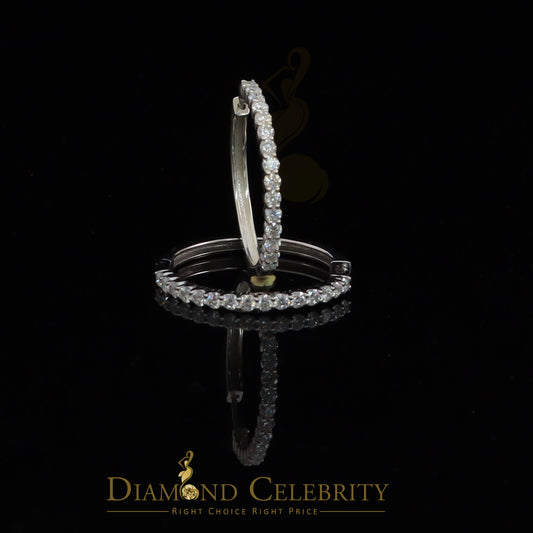 Diamondcelebritees 3.00ct Moissanite White 925 Sterling Silver Women's In and Out Hoop Earrings