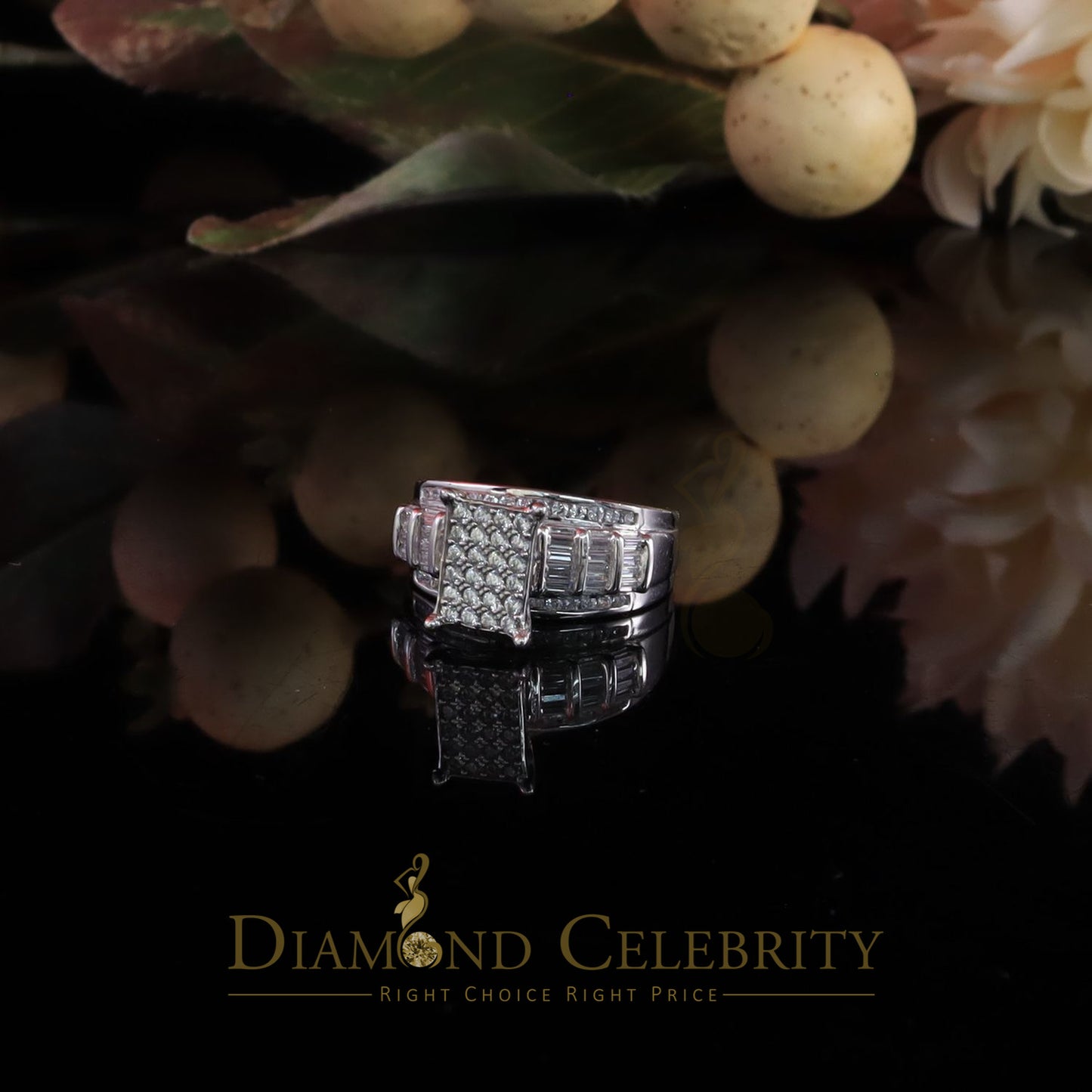 DiamondCelebritees 925 White Silver 1.31ct Cubic Zirconia Cinderella Engagement Womens Rings Size 8