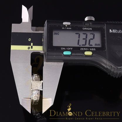 DiamondCelebritees 0.25ct Real Diamond 925 Sterling White Silver Shine Womens Square Ring SZ 7