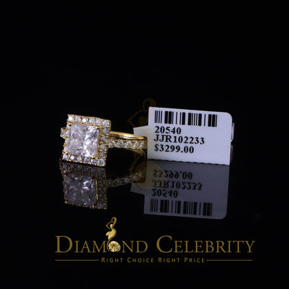 King Of Blings  10K Yellow Gold 3.00CT 'VVS' 'FL' D clr Moissonite Womens Engagement Ring S/7