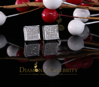DiamondCelebritees 925 Sterling Silver 0.20ct Diamond White Stud Men's/ Women's Earrings