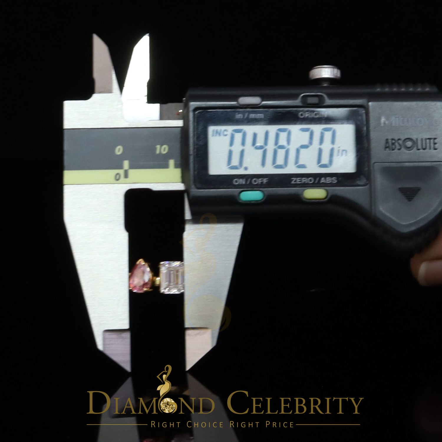 DiamondCelebritees 2.00CT Women's Silver Yellow VVS D Pink Moissanite Toi et Moi Engagement Ring SZ7