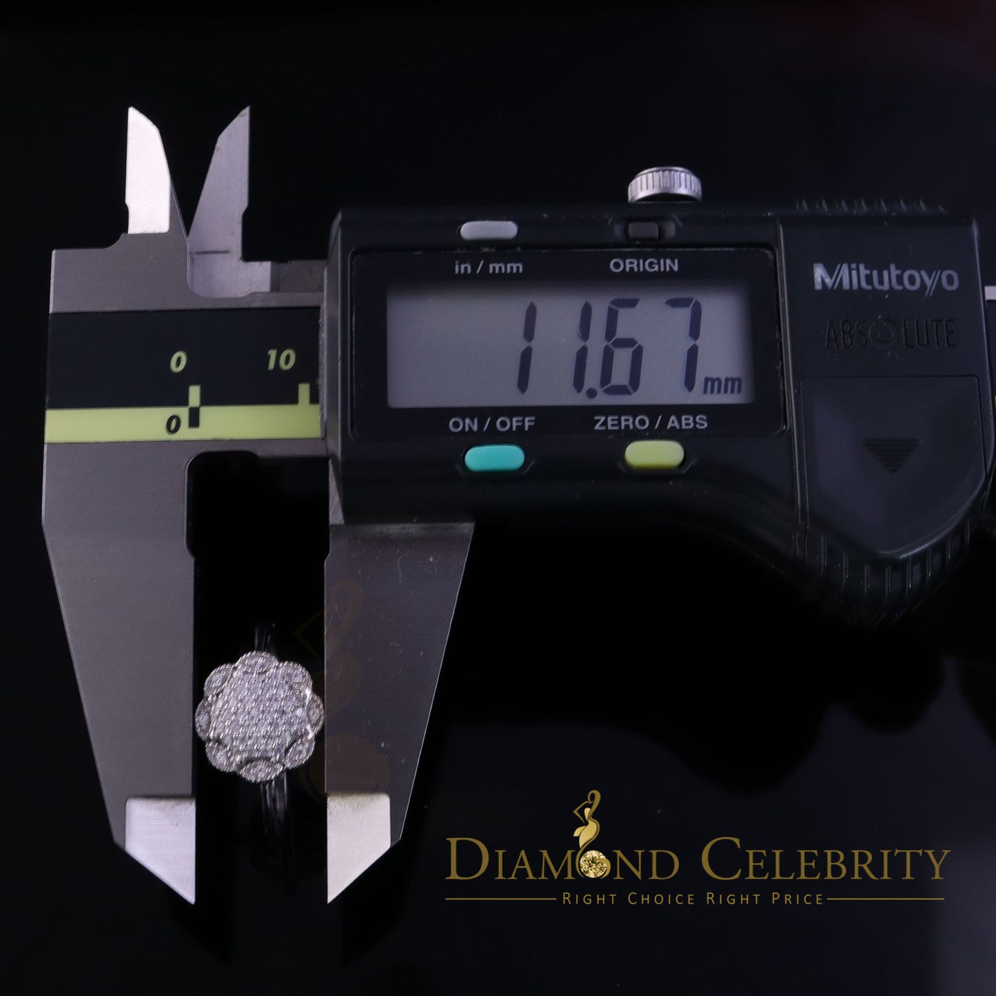 DiamondCelebritees 0.49ct Cubic Zirconia Sterling White Silver Flower Engagement Womens Ring Size 7