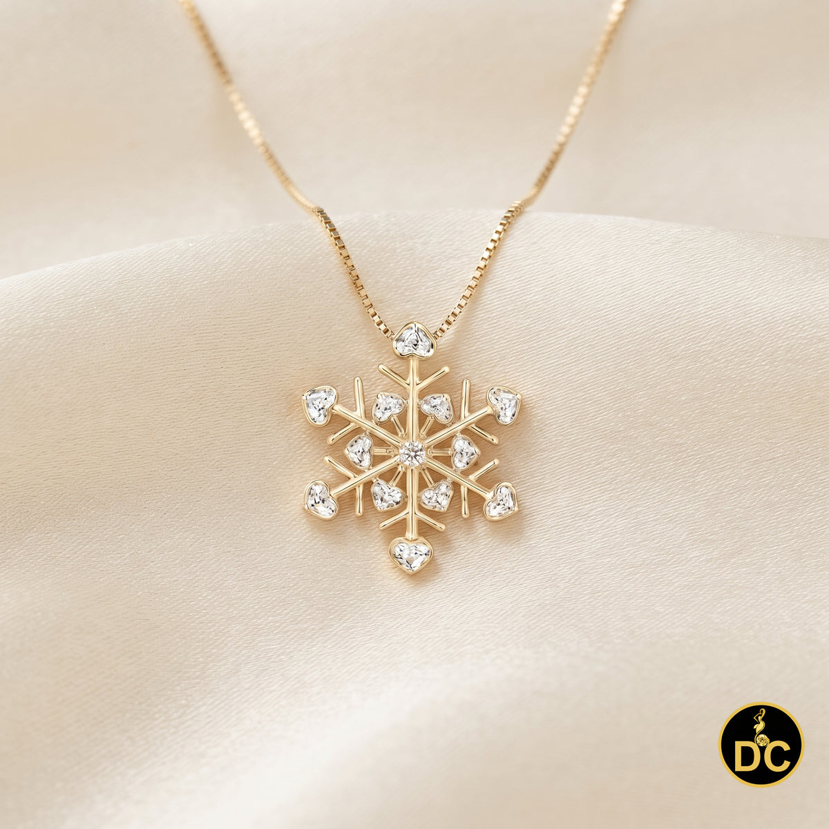 DiamondCelebritees  925 Sterling Silver Genuine 0.01ct Diamond Snowflake Cluster Pendant Necklace