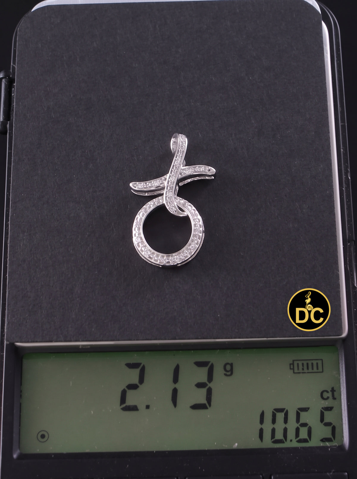 DiamondCelebritees 925 Sterling Silver White HUG & KISS Shape 1.00 inch 0.21ct CZ XO Pendant