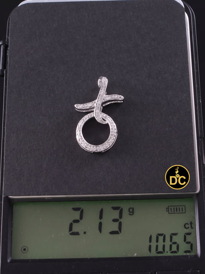 DiamondCelebritees 925 Sterling Silver White HUG & KISS Shape 1.00 inch 0.21ct CZ XO Pendant