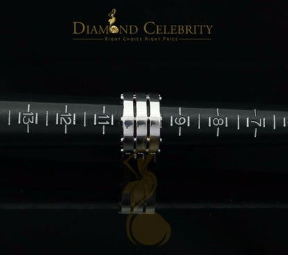 DiamondCelebritees 925 Silver White 1.50ct Cubic Zirconia Texan Wide Band Cocktail Ring Size 10