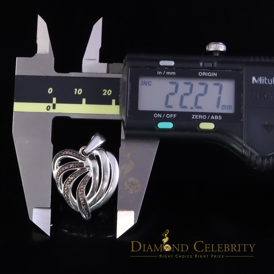 DiamondCelebritees White Heart Shape looking 925 Sterling Silver Pendant 0.22ct Cubic Zirconia