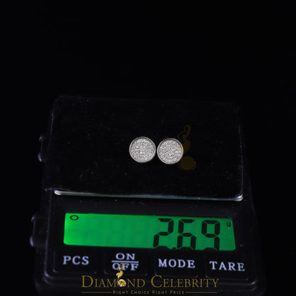 DiamondCelebritees  0.78ct Cubic Zirconia 925 Yellow Silver Women's & Men's Hip Hop Round Earrings