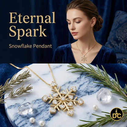 DiamondCelebritees  925 Sterling Silver Genuine 0.01ct Diamond Snowflake Cluster Pendant Necklace