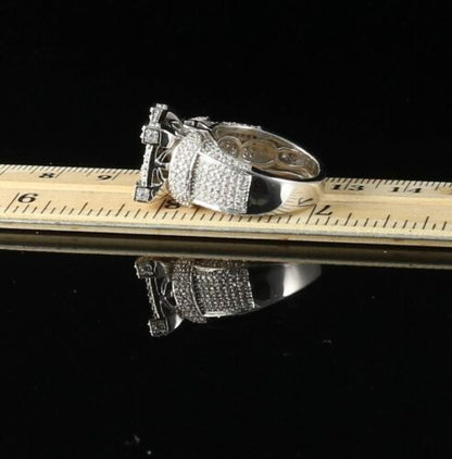 DiamondCelebritees 3.25ct Cubic Zirconia White 925 Silver Square Womens Engagement Ring Size 8