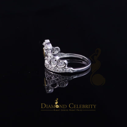 DiamondCelebritees 925 Sterling White Silver 0.61ct Cubic Zirconia Luxury Womens Crown Ring Size 7