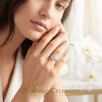 DiamondCelebritees 0.10CT Diamond 925 Sterling White Silver Round Engagement Womens Ring Size 7