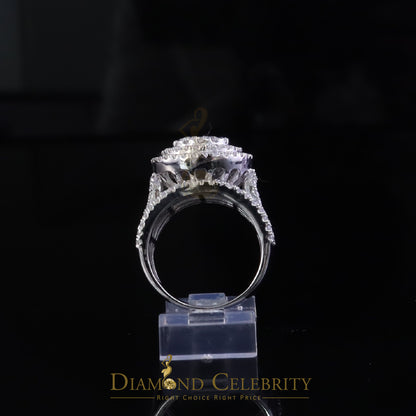 DiamondCelebritees 925 Silver Moissanite Cluster Stone Shape White 4.00ct VVS 'D' Rings SZ 8 Men's