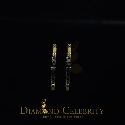 DiamondCelebritees 2.50ct Moissanite Yellow 925 Sterling Silver Women's In and Out Hoop Earrings