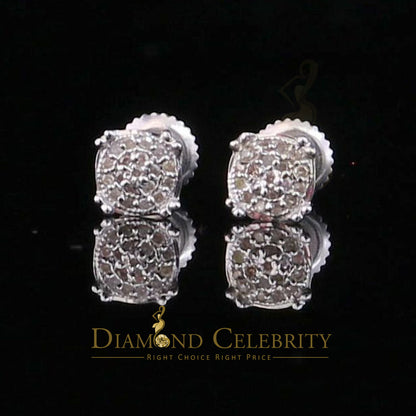 DiamondCelebritees 0.10 ct Diamond 925 Sterling Silver White For Men's & Women's Round Earrings