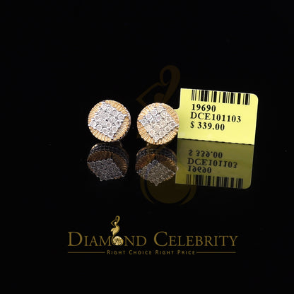 DiamondCelebritees 925 Sterling Silver Yellow Hip Hop 0.15ct Diamond Men's & Women's Round Earrings