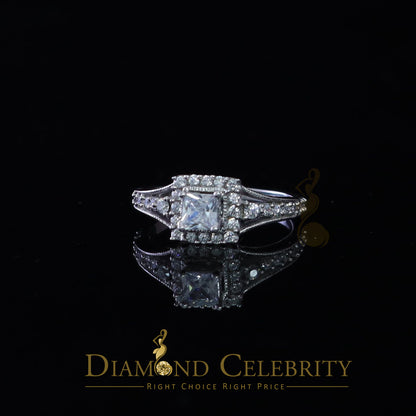 DiamondCelebritees 1.0CT 925 Sterling Silver White Ladies Ring Cubic Zirconia Ring Size 7