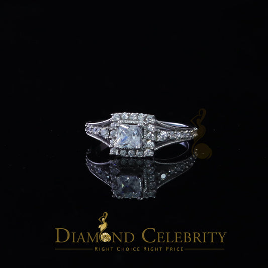 DiamondCelebritees 1.0CT 925 Sterling Silver White Ladies Ring Cubic Zirconia Ring Size 7