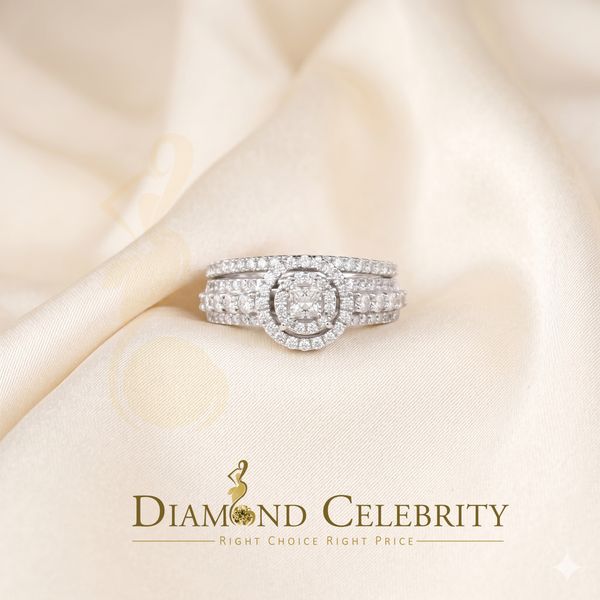 DiamondCelebritees 3.20ct Cubic Zirconia White Silver Womens Round Bridal Womens Ring Size 7