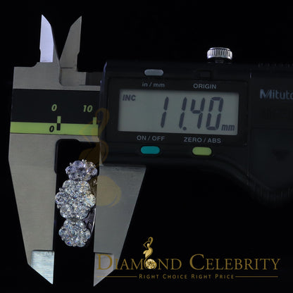 DiamondCelebritees 925 Sterling White Silver Floral-Shaped Cubic Zirconia 2.0ct Womens Ring Size 7
