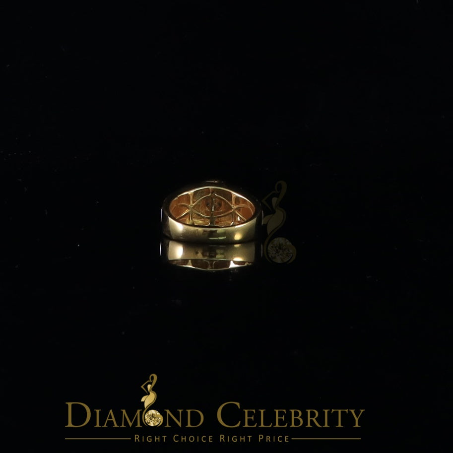DiamondCelebritees Men's 0.30ct Cubic Zirconia Yellow Silver Heavy Look Round Ring SZ 9