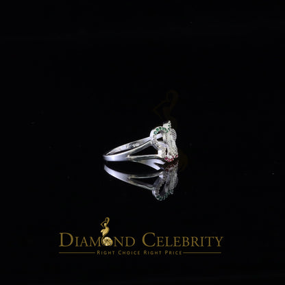 DiamondCelebritees Religious White Butterfly 925 Silver CZ Multi Stone Mother Mary Women Ring SZ10