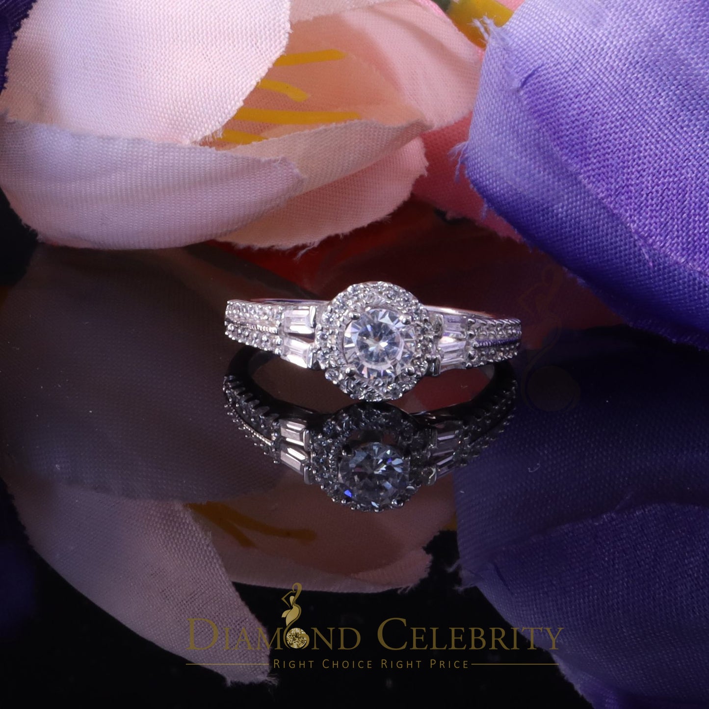 DiamondCelebritees 1.75ct Cubic Zirconia White Sterling Silver Men's/ Women Engagement Rings Size 7.5