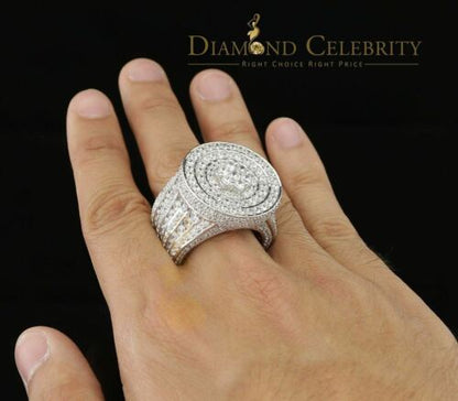 DiamondCelebritees 925 Sterling White Silver Cubic Zirconia 25.0ct Engagement Band Rings Men Size12