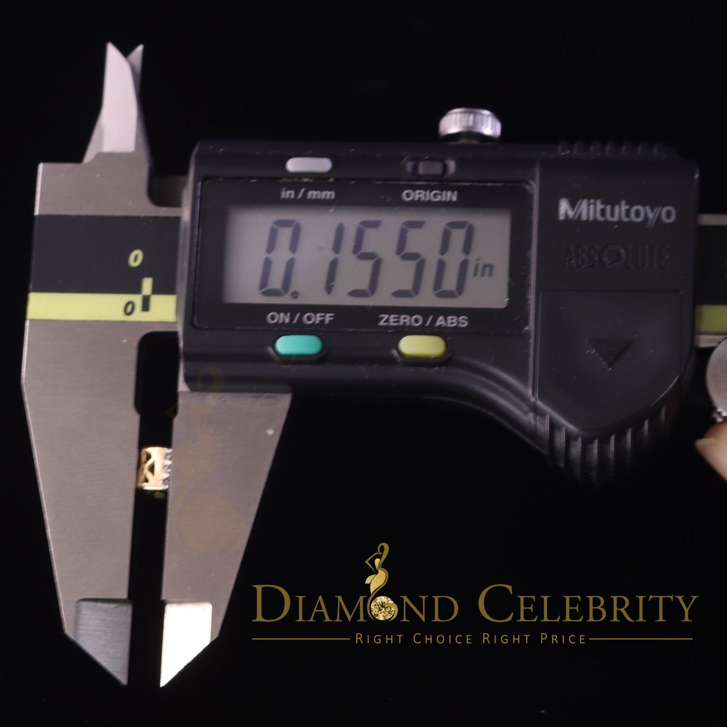 DiamondCelebritees Real Moissanite Stud Square Earrings 10k Real Yellow Gold 0.33ct VVS 'D' Color