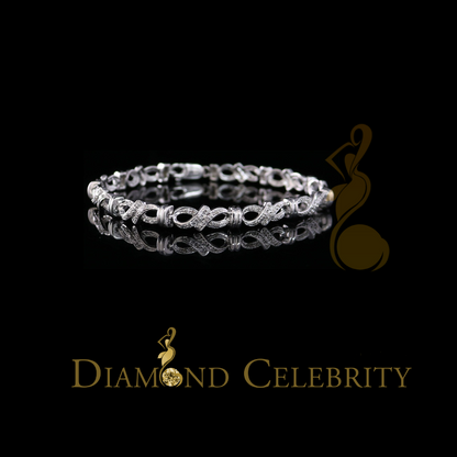 Diamondcelebritees 925 Sterling Silver White Bracelete Size 7 Inch with 0.22CT Genuine Diamonds