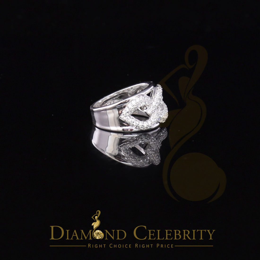 DiamondCelebritees 925 Sterling White Silver Round chain 2.0ct Cubic Zirconia Womens Ring Size 7