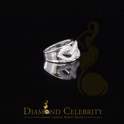 DiamondCelebritees 925 Sterling White Silver Round chain 2.0ct Cubic Zirconia Womens Ring Size 7