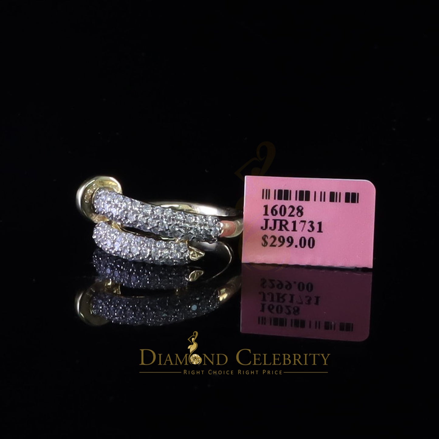 DiamondCelebritees 1.00ct Cubic Zirconia Yellow Sterling 925 Silver Women Engagement Rings Size 6