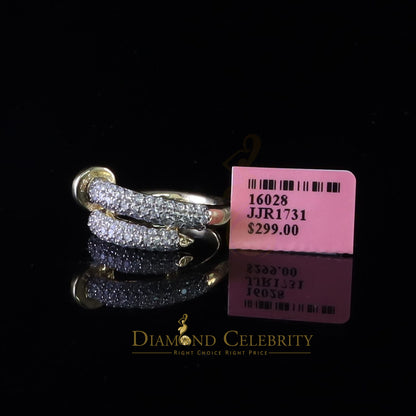 DiamondCelebritees 1.00ct Cubic Zirconia Yellow Sterling 925 Silver Women Engagement Rings Size 6