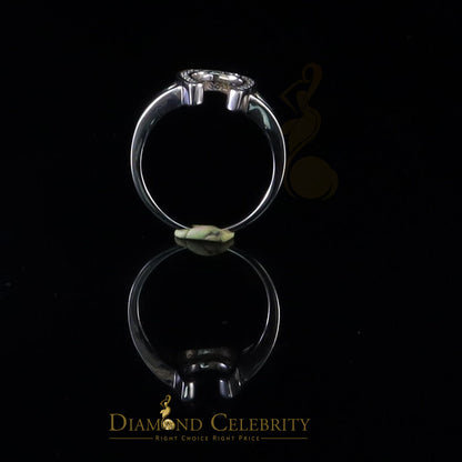 DiamondCelebritees Sterling 0.25ct Cubic Zirconia White Silver Horseshoe Womens / Men's Ring Size 8