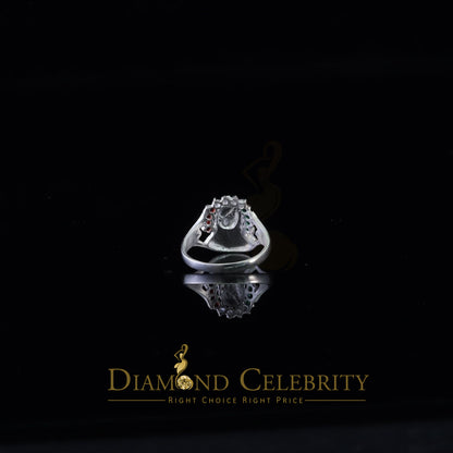 DiamondCelebritees Religious White 925 Silver Cubic Zirconia Mother Mary Face Women's Ring Size 7