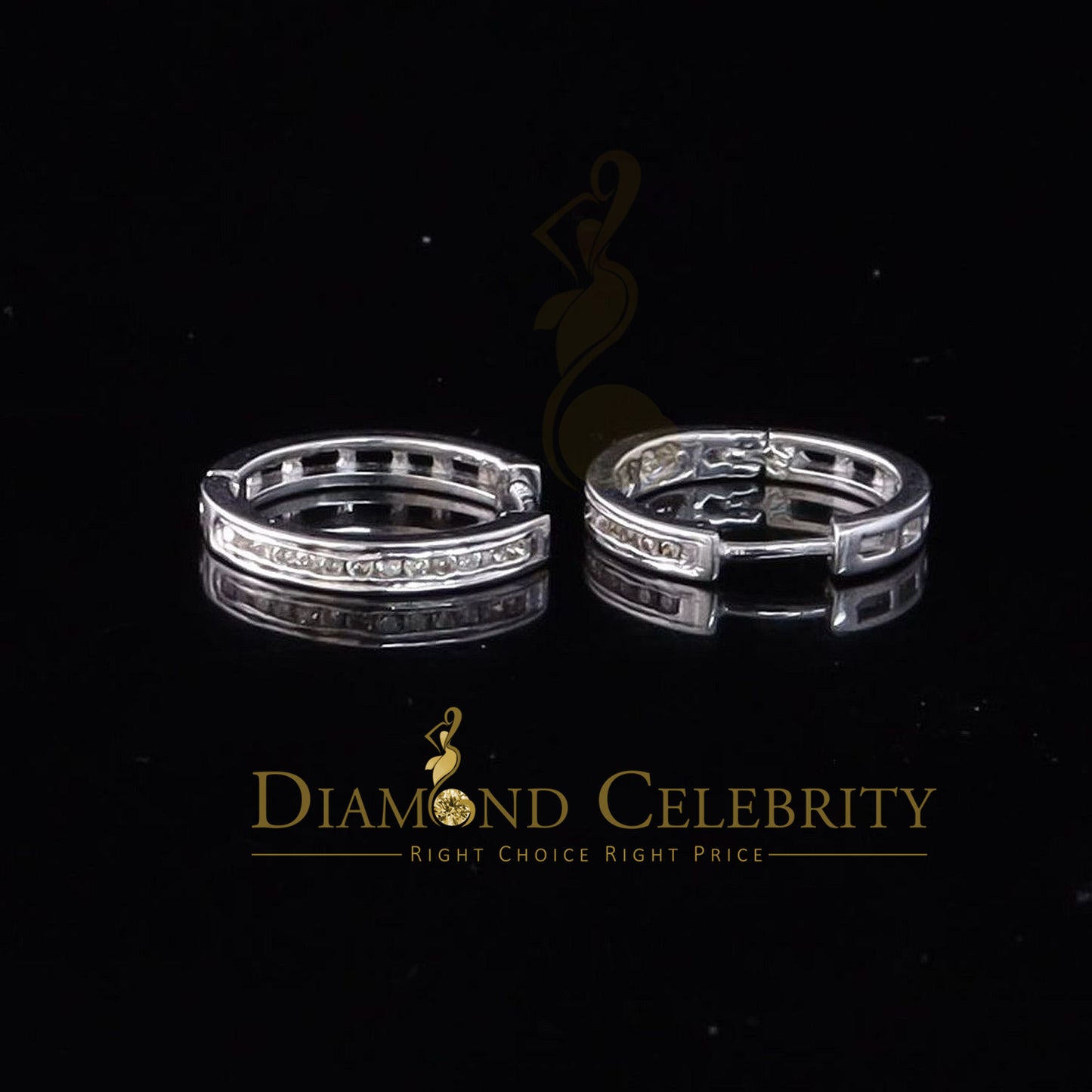 DiamondCelebritees 925 Sterling White Silver 0.25ct Round Diamond Stud men's / Womens Stud Earrings
