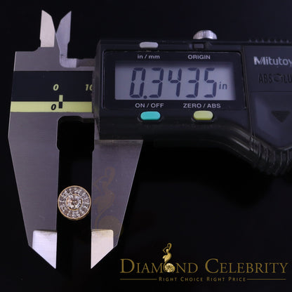 DiamondCelebritees Real 10k Yellow Gold Round Stud 0.50ct Earrings with Real Diamonds