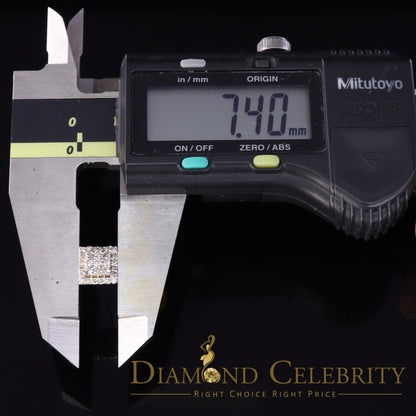 DiamondCelebritees 0.75 CT Real Diamond with 10K Real Yellow Gold Square Stud Earrings