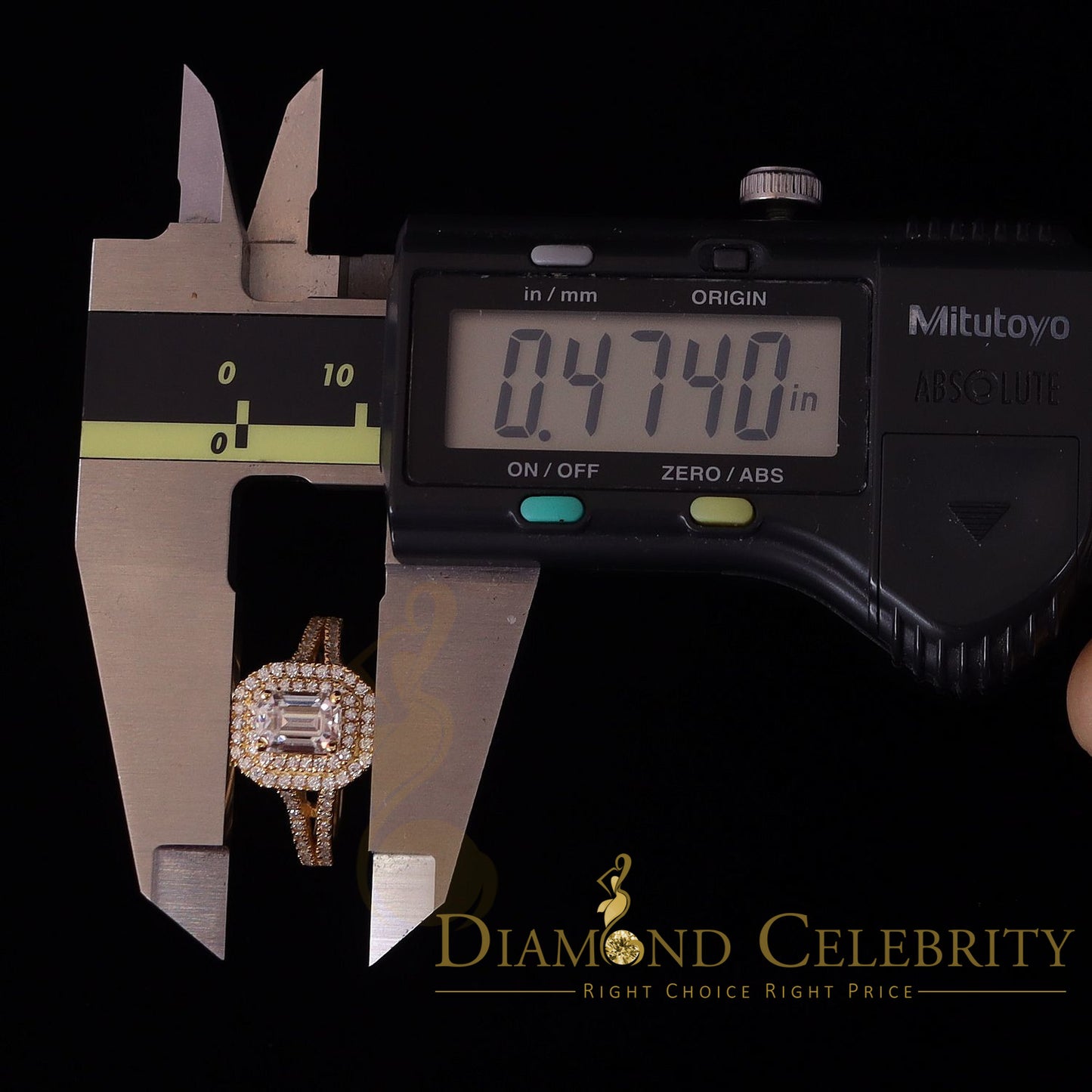 King Of Blings  10K Yellow Gold 2.00CT 'VVS' 'FL' D clr Emerlard Cut Moissonite Womens Ring S/7