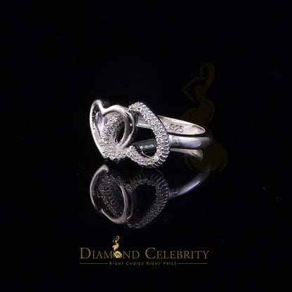 DiamondCelebritees 0.33 ct Cubic Zirconia 925 Sterling White Silver Heart Womens/Men's Ring Size 7