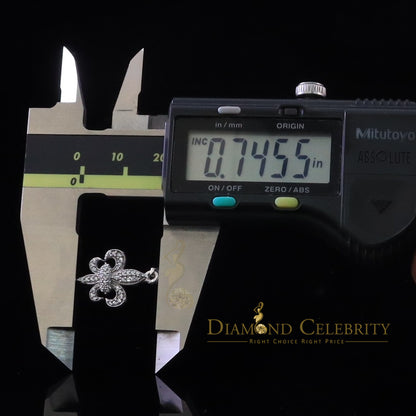 DiamondCelebritees 925 Sterling Silver Fleur de Lis Shape Pendant with 0.38ct Cubic Zirconia