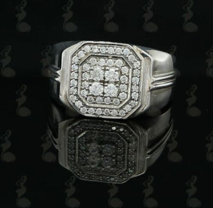 DiamondCelebritees Men's 925 Sterling White Silver Octagon 1.50ct Cubic Zirconia Ring Size 12