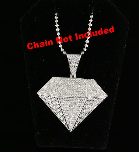 DiamondCelebritees  0.33ct Genuine Diamond Stones Diamond Shape 925 Sterling White Silver Pendant